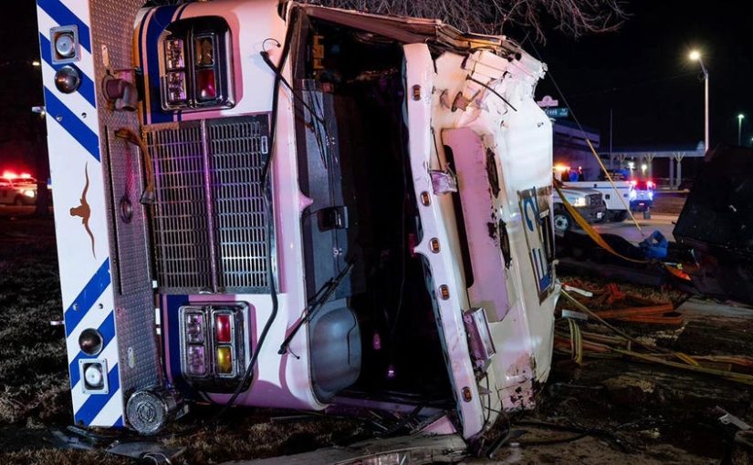 Texas firefighter in critical condition after fire engine rolls over in crash