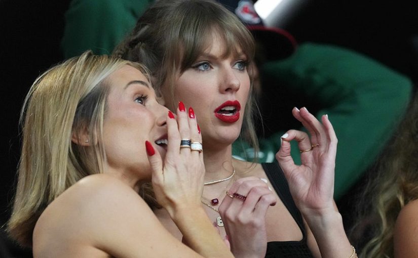 Taylor Swift chugs her drink during Super Bowl LVIII, sets off social media frenzy
